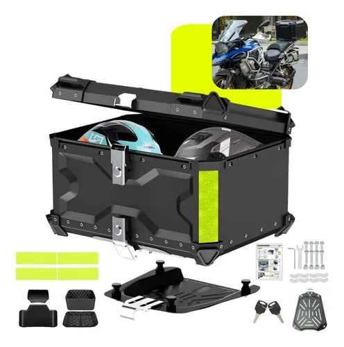 Imagem do produto Bau Para Moto 65l Alumínio Base Universal Top Case Maletero Preto