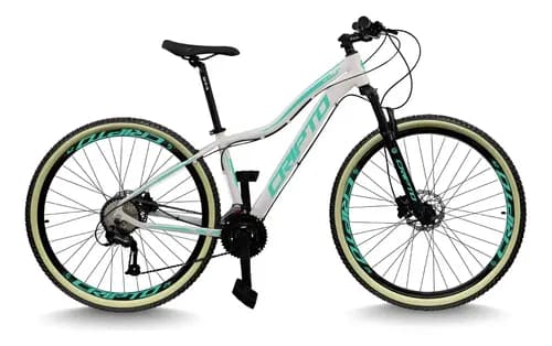 Imagem do produto Bicicleta Aro 29 Mtb Cripto 24 Marchas Freio Disco Pneu Bege Branco/verde 15
