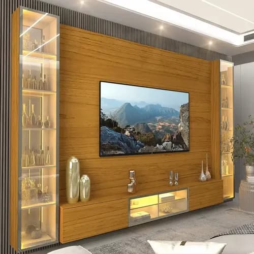Imagem do produto Estante Para Tv Até 90 Polegadas 293cm Com Porta Hdwt Naturale