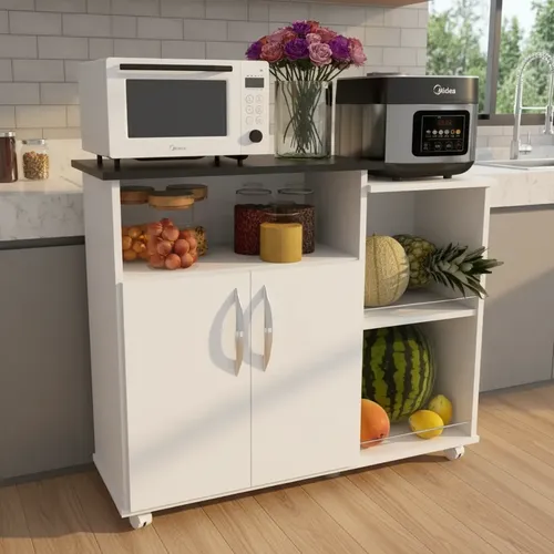 Imagem do produto Fruteira Balcão Com Suporte Para Microondas C/ 4 Rodas