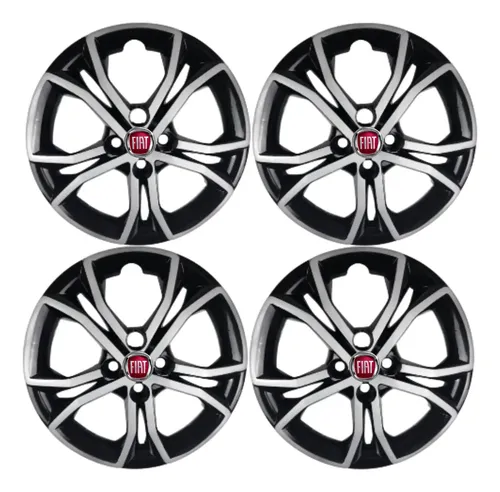Imagem do produto Kit 4 Calota Aro 15 Argo Cronos Fiat Esportivo 2024 2025 026 Preto