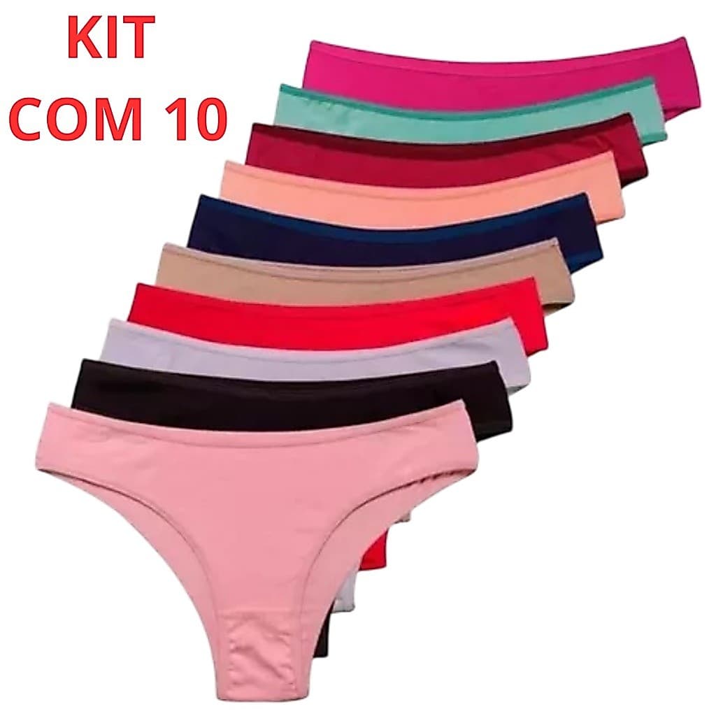 Imagem do produto Kit Calcinhas Feminina Algodao Adulto Microfibra Conforto Calcinha Tanga