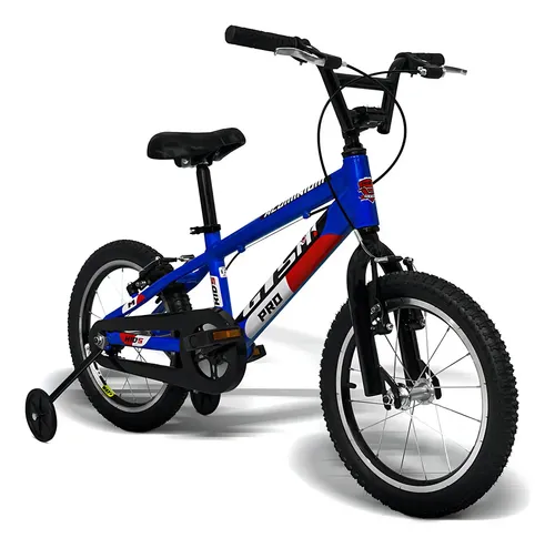Imagem do produto Bicicleta Infantil Gts Aro 16 Freio V-brake Tamanho Único Cor Azul Com Rodas De Treinamento Advanced Kids
