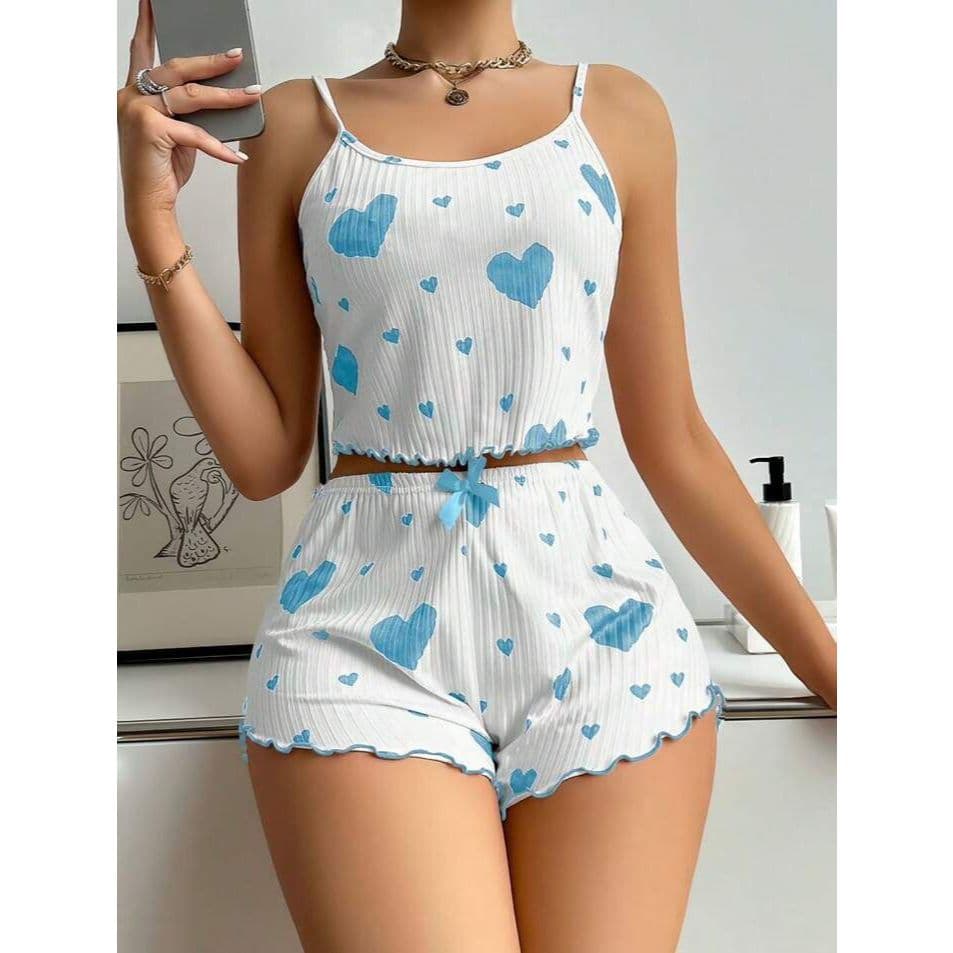 Imagem do produto Conjunto de pijama feminino canelado estilo baby doll, confortável e sexy para o inverno e verão.