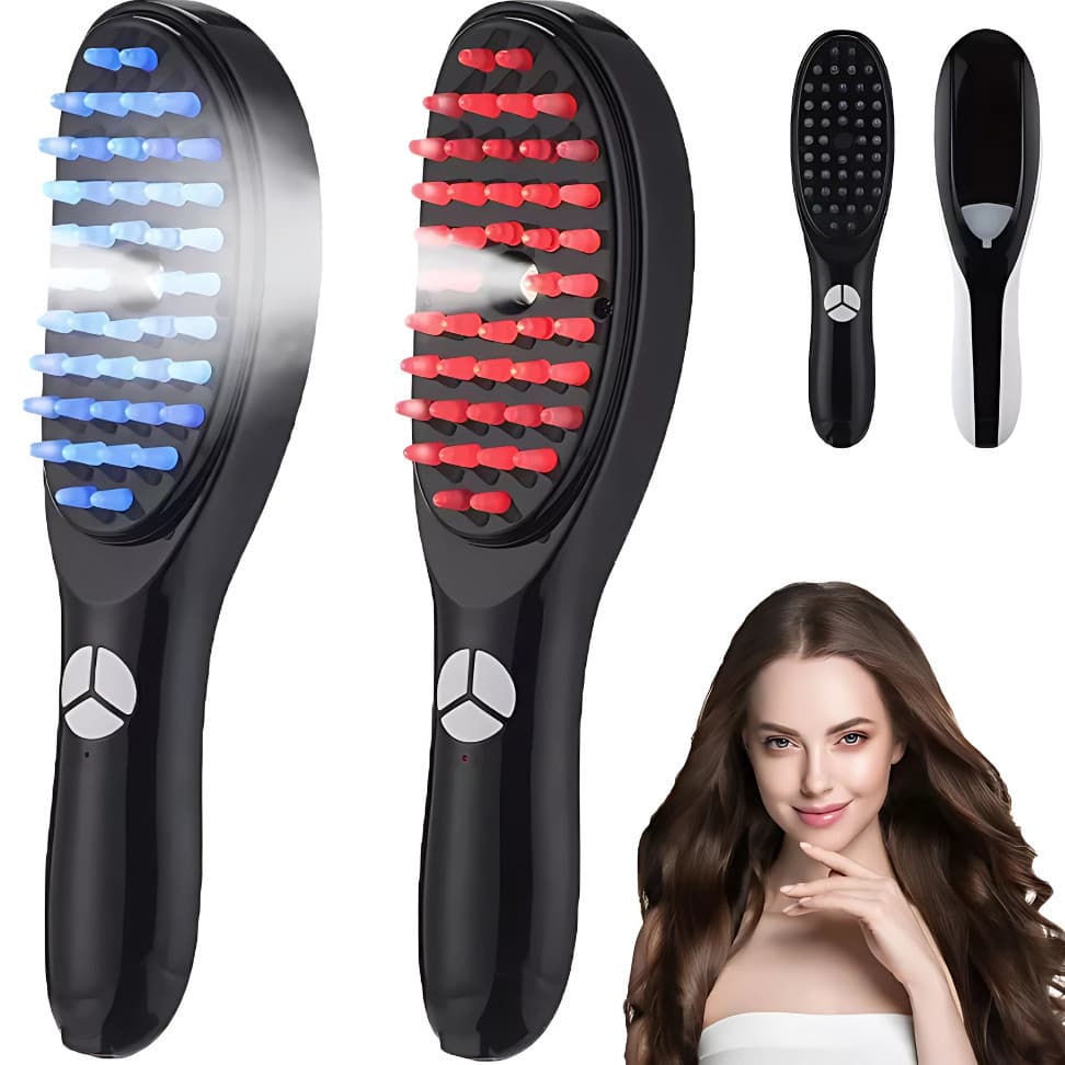 Imagem do produto Escova Massageadora com Laser 4 em 1 – Tratamento Capilar e Antiqueda
