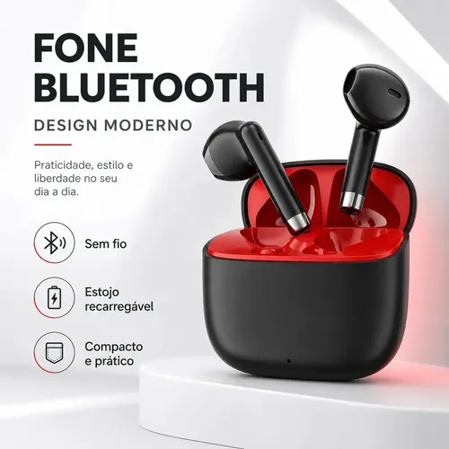 Imagem do produto Fone de Ouvido Bluetooth 5.4 Tws Sem Fio com Microfone HD Anti Ruido A Prova D'água Compatível iPhone Samsung Xiaomi Motorola Redmi Android iOs Para Esporte Academia Trabalho Game Lamericano