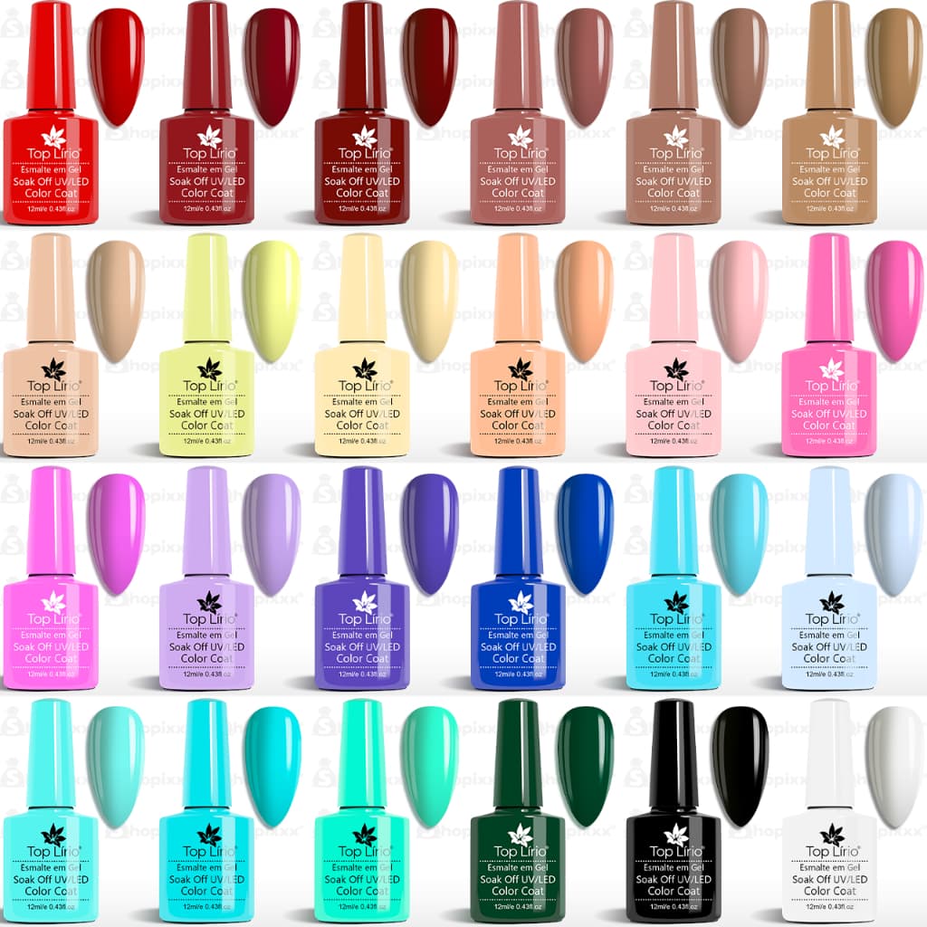 Imagem do produto Kit 10 Esmalte De Unhas Em Gel Lirió Profissional Shellac Color Polish Unha Acrigel Porcelana Manicure Pedicure