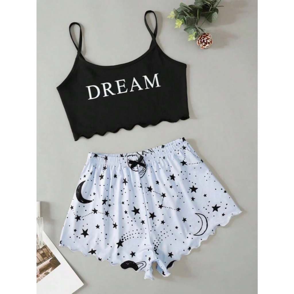 Imagem do produto Pijama Feminino Baby Doll Estampa Estampado - Confortável, leve e ideal para Presente