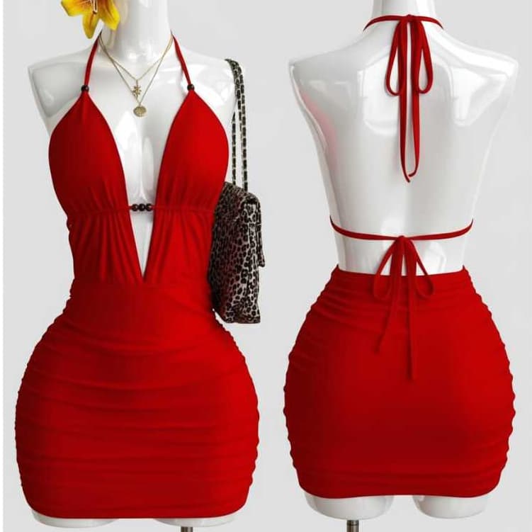Imagem do produto Vestido curto feminino gringo balada frente unica decote en V